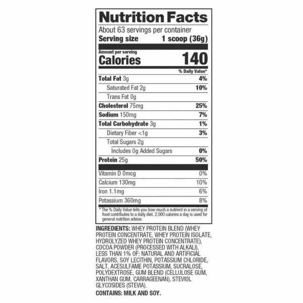 Dymatize Elite 100% Whey Rich Chocolate 2.3kg Facts
