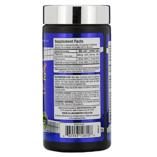 All Max ZMX2 Advanced 90 Capsules Facts