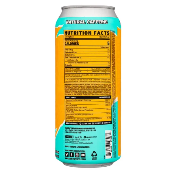 Ghost Energy Drink 473 ml Facts