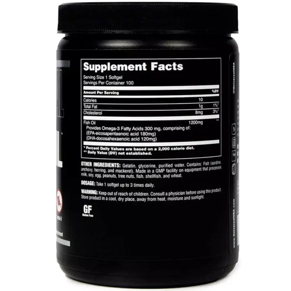 Universal Sport Series Fish Oil 100 Softgels Facts