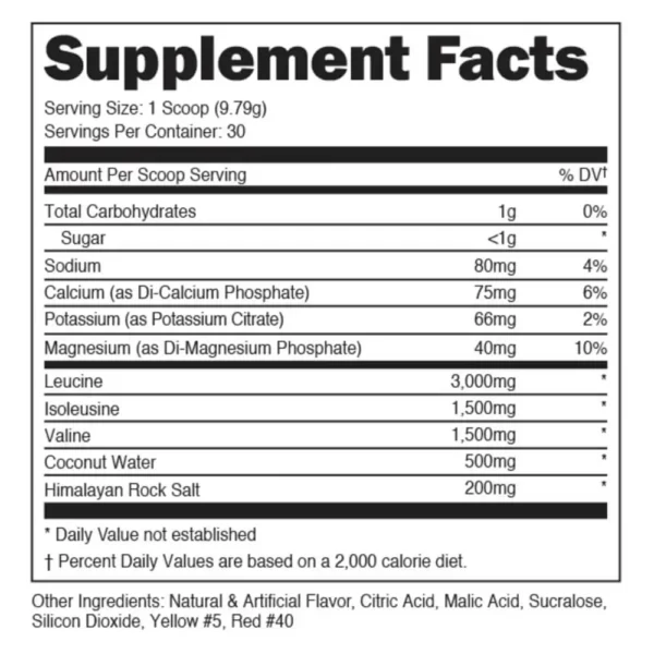Bucked Up Original BCAA 211 320g Facts