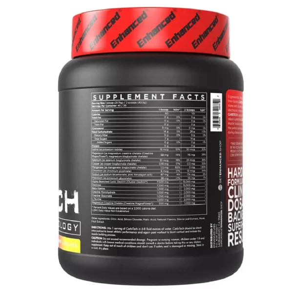 Enhanced Carb-Tech 40 Servings 870g Cherry Limeade Facts
