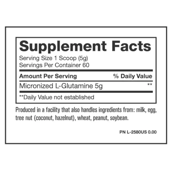 Mutant Core Series Glutamine 300g Facts
