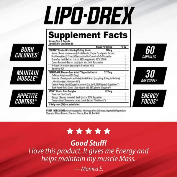 Isatori Lipo Drex Fast Acting Fat Loss 60 Thermo Capsules Facts
