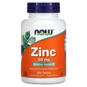Now Zinc 50 mg Immune Support 250 Tablets