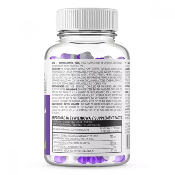 Ostrovit Ashwagandha VEGE 60 Caps Facts