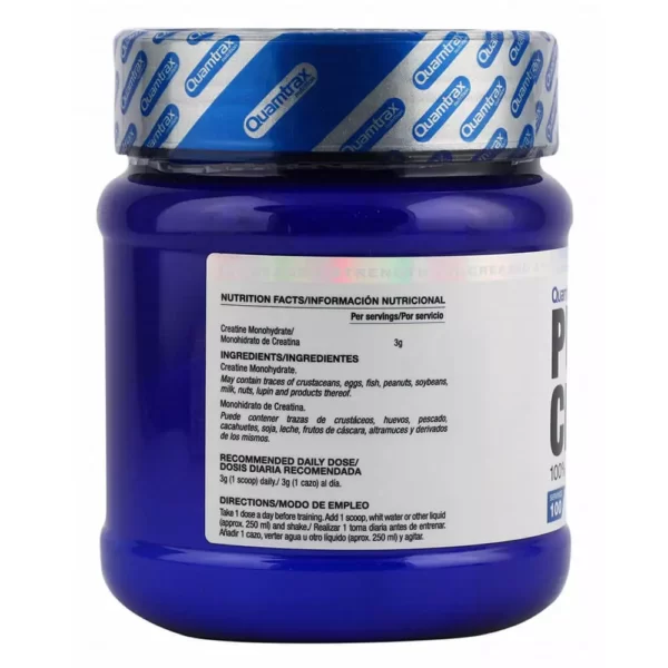 Quamtrax 100% Pure Creatine 300G 100 Servings Facts