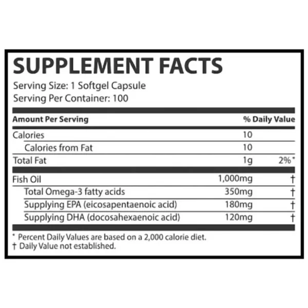 Muscle Rulz Omega 3 Fish Oil Facts