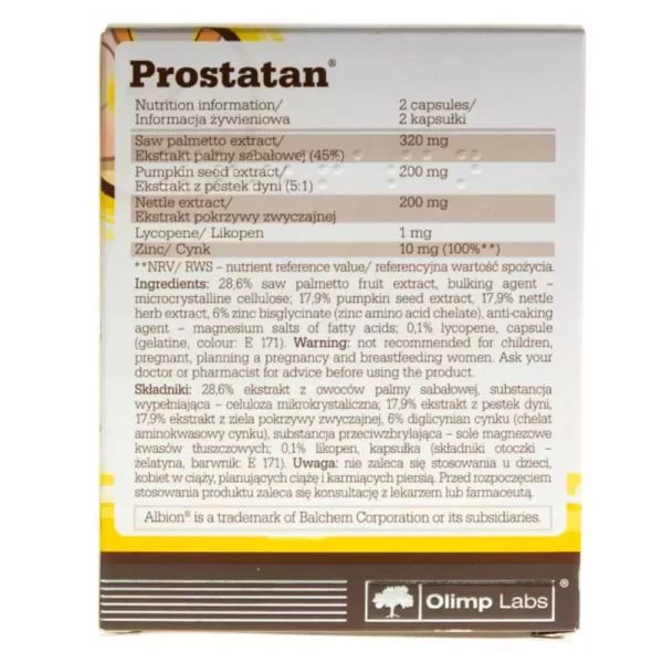 Olimp Prostatan 60 Capsules Facts