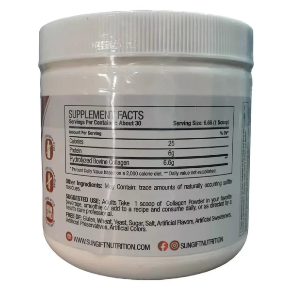 Sungift Collagen Unflavored 40 Servings 200g Facts