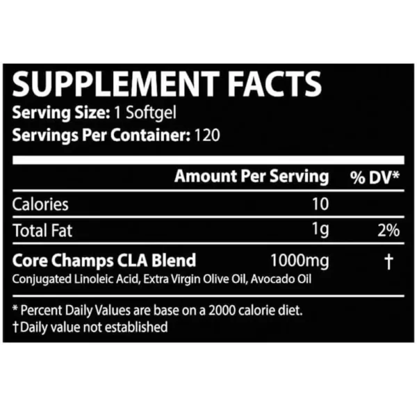 Core Champs CLA 120 Softgels Facts