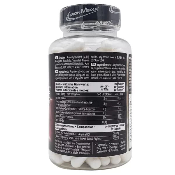 Ironmaxx L-Arginine Simplex 800 130 Capsules Facts