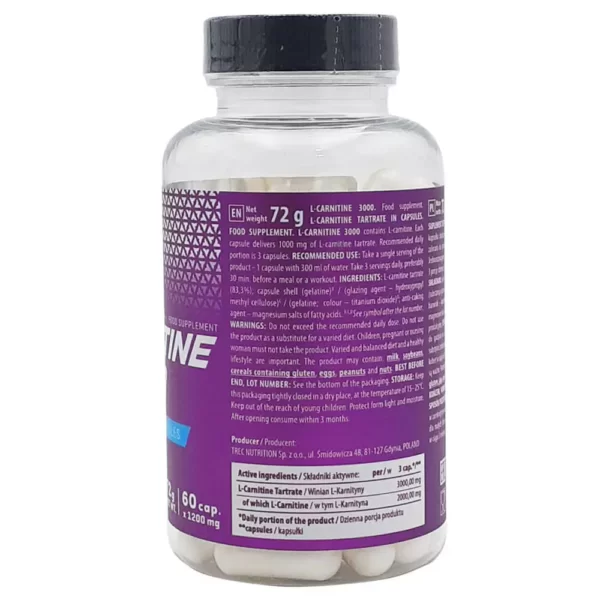 Trec L-Carnitine 3000 60 Capsules Facts