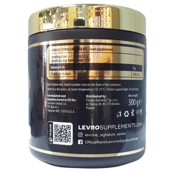Kevin Anabolic Citrulline Malate 300g Facts