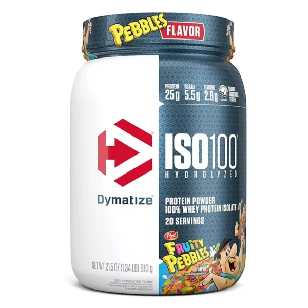 Dymatize, ISO 100, Hydrolyzed, 610g, 20 Servings, Fruity Pebbles