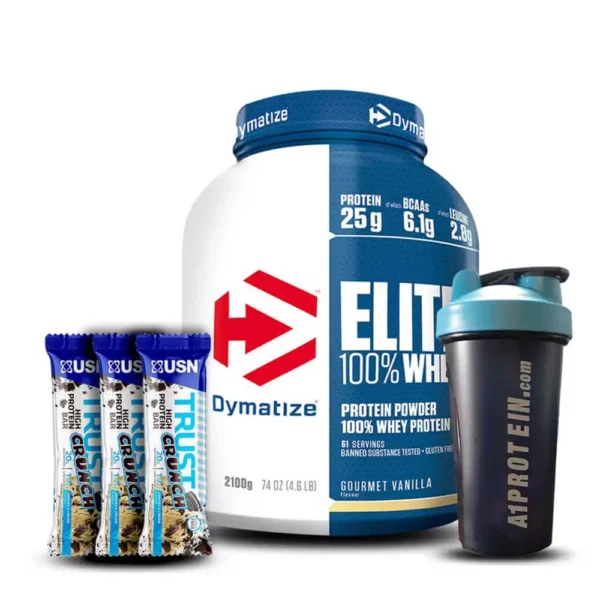 Dymatize Elite Whey Protein 2.3kg + Free USN Trust Crunch Bar & Shaker