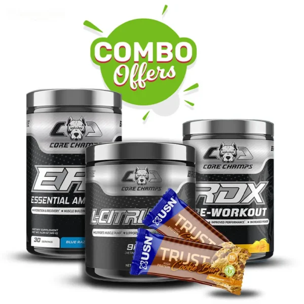 Core Champs Combo EAA RDX L Citrulline Free UNS Trust Protein Bar
