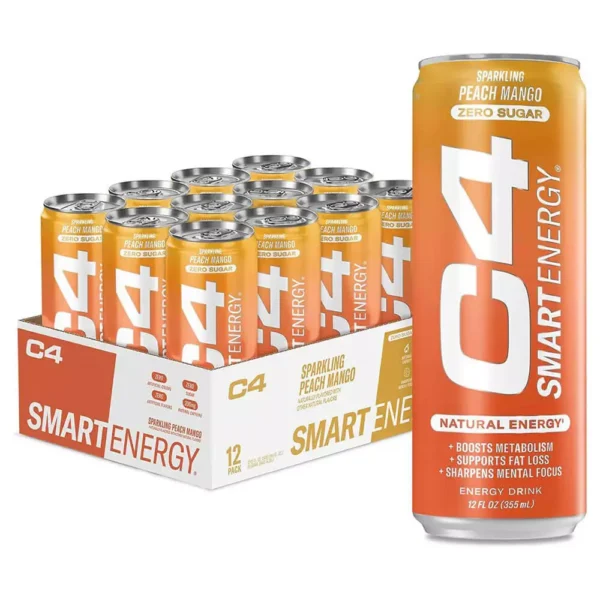 C4 Rtd Smart Energy 355ml Peach Mango-Box