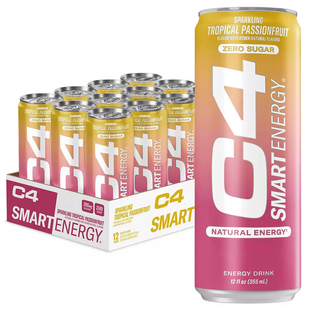 C4 Rtd Smart Energy 355ml Tropical Passion Fruit-Box