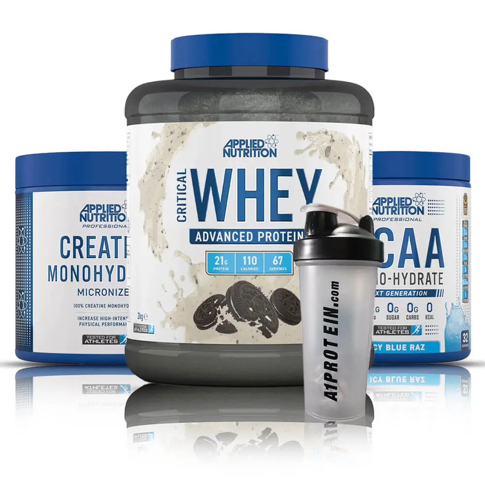 Applied Nutrition Critical Whey Combo Offer : BCAA, Whey, Creatine