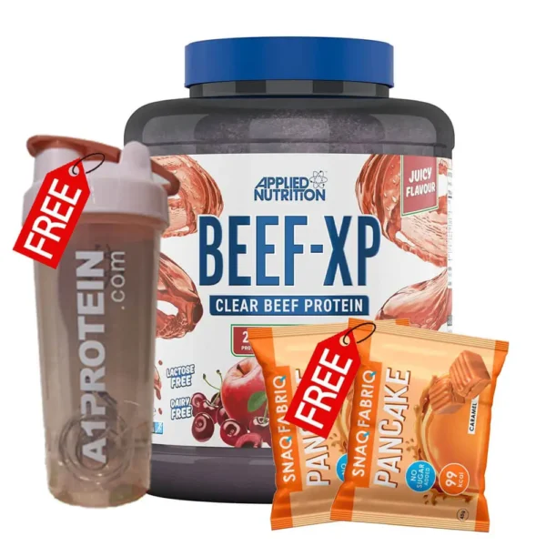 Boost Your Day: BEEF-XP Protein, Snaq Fabriq Pancake, A1protein Shaker