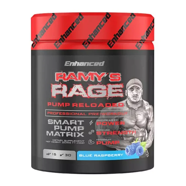 Enhanced Ramy’s Rage Pump Reloaded 30 Servings Blue Raspberry 202g