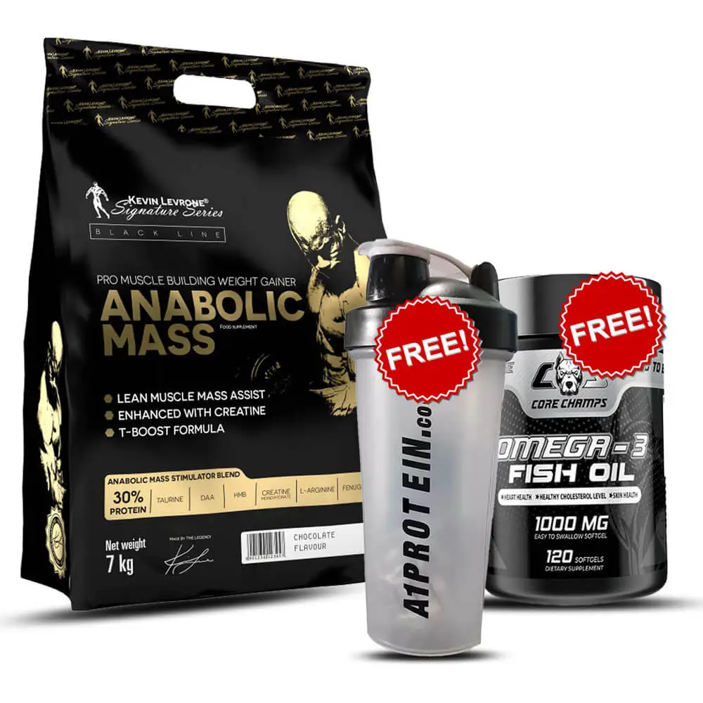 Fitness Power Pack: Kevin Levrone Mass Gainer, Omega-3, Shaker