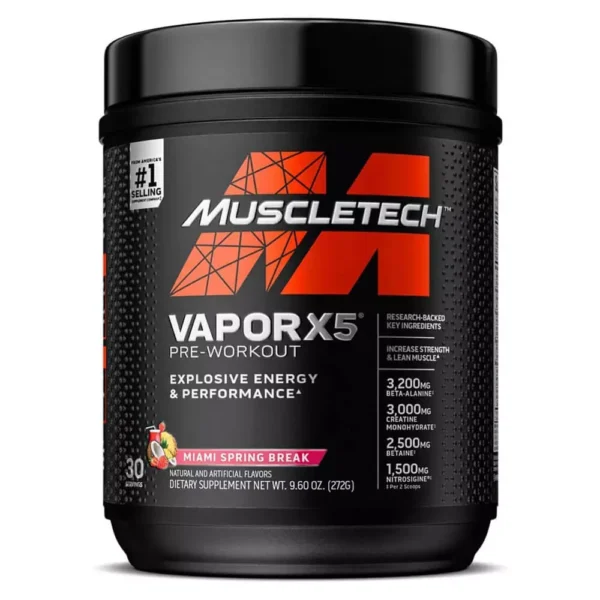 MUSCLETECH VAPORX5 Pre-workout 30 Servings Miami Spring Break 272g