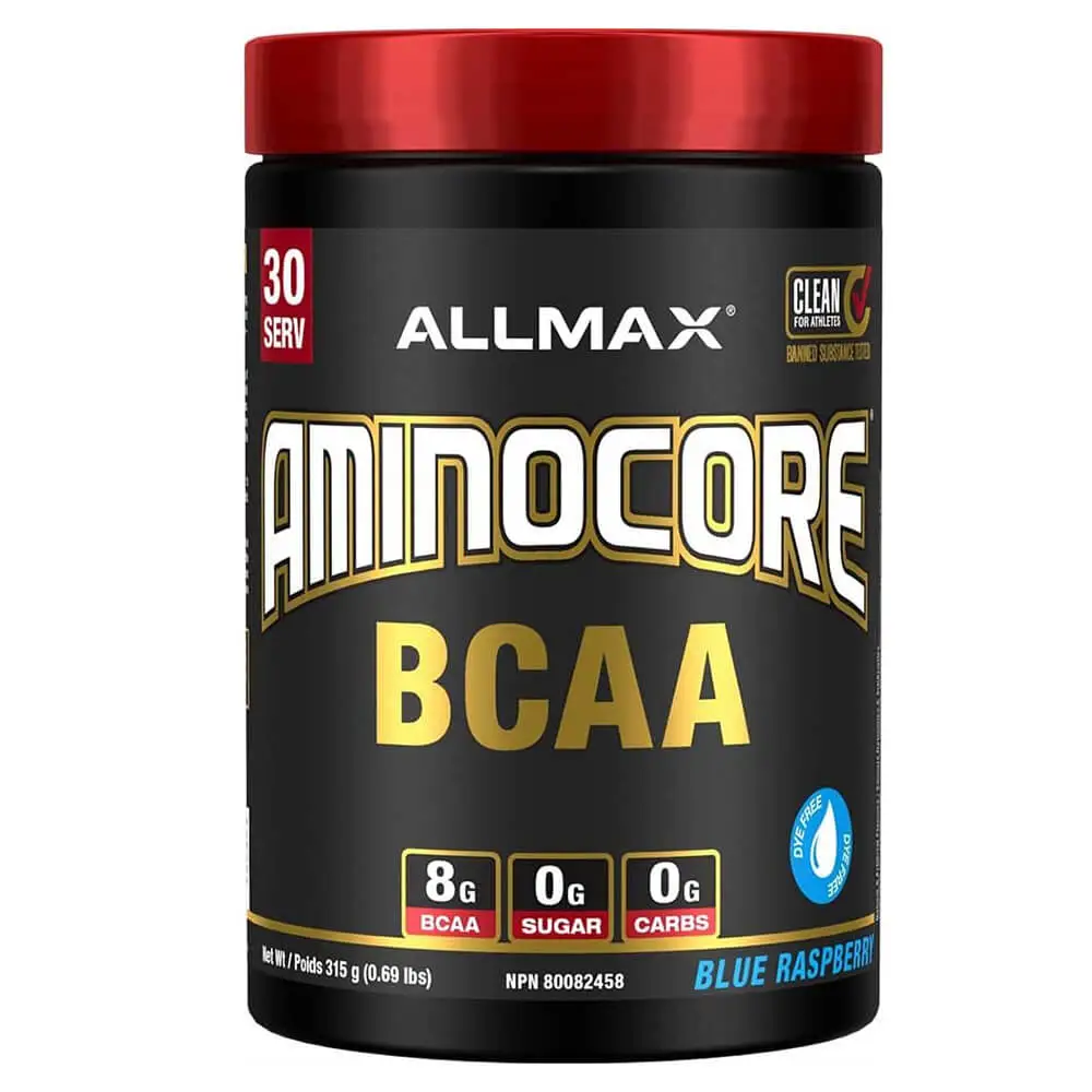 Allmax Amino Core BCAA Zero, Sugar Zero Carb, Blue Raspberry, 30 Servings, 315g (160-145)