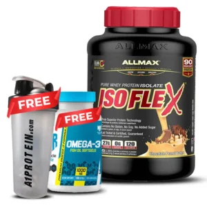 AllMax Isoflex 5lb Chocolate PB + Free Omega-3 & Shaker - Protein Perfection