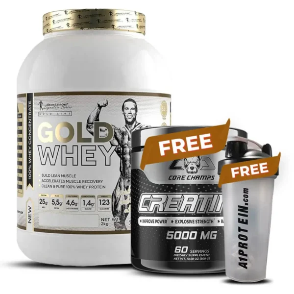Kevin Levrone Gold Whey 2kg Chocolate + Free Creatine & Shaker