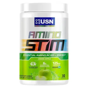 USN Amino Stim Essential Amino Energy, Green Apple Flavor, 285g, 30 Serving