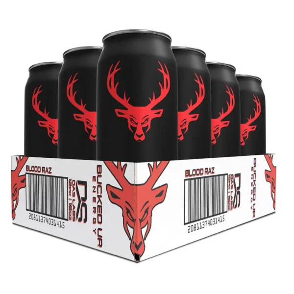 Bucked Up RTD Energy Drink 473 ml, Pack of 12, Blood Raz