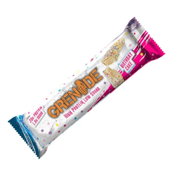 Grenade protein bar, birthday cake