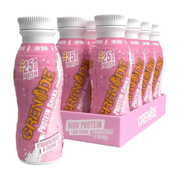 grenade protein shake pack of 8 strawberries & cream