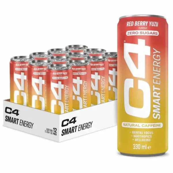 Cellucor C4 Smart Energy Red Berry yuzu Flavor 330ml pack of 12