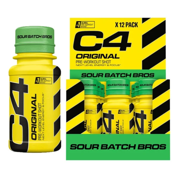 C4 Original Pre-Workout Shot 60ml Sour Batch Bros Pack of 12